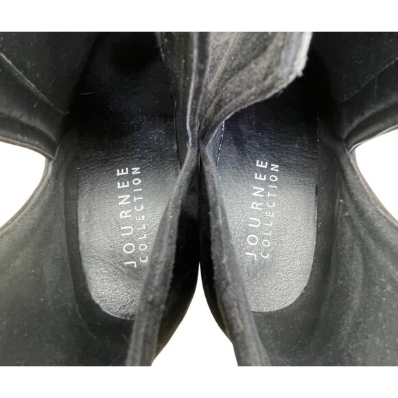 Journee Collection Women’s Black Faux Suede Wide Width Ankle Booties Size 12 - Picture 5 of 9